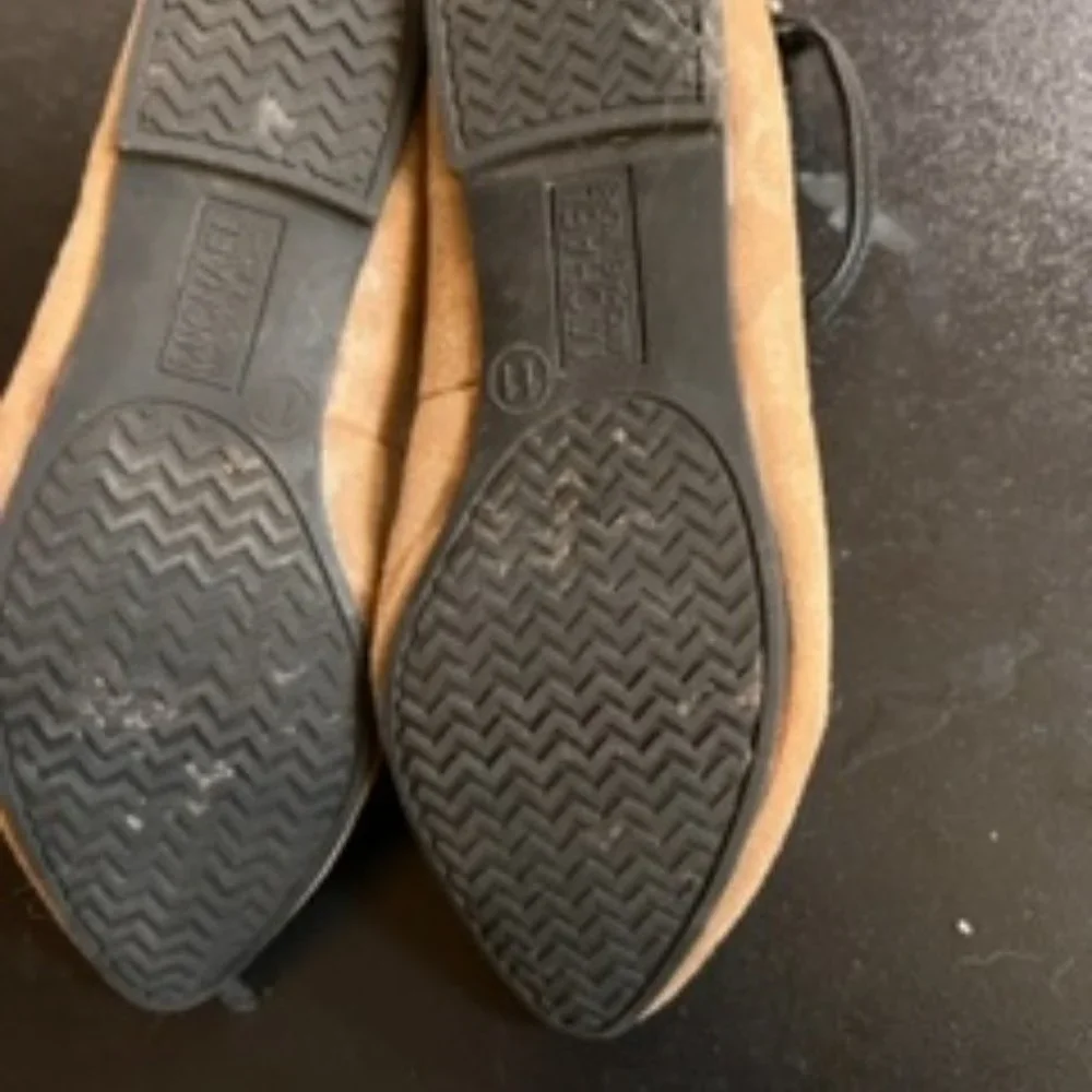 Michael Kors size 11 tan ankle strap flats